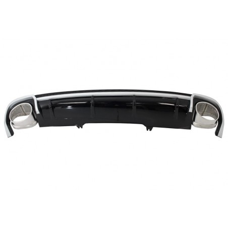 Rear Bumper Valance Diffuser Exhaust Tips suitable for Audi A4 B9 8W (2016-2018) Sedan Avant RS4 Design