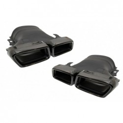 Exhaust Muffler Tips suitable for Mercedes E-Class W213 (2016-up) E63 Design GLC SUV X253 GLC Coupe C253 (2015-2017) Black