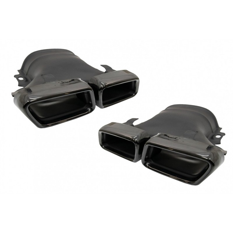 Exhaust Muffler Tips suitable for Mercedes E-Class W213 (2016-up) E63 Design GLC SUV X253 GLC Coupe C253 (2015-2017) Black
