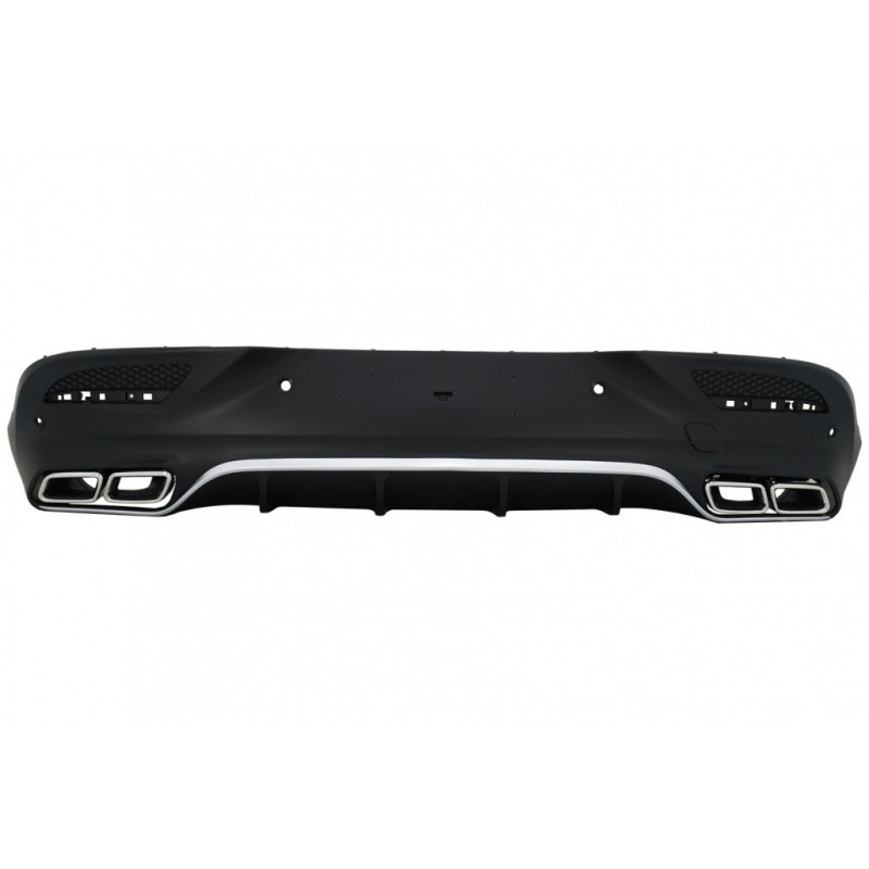 Rear Diffuser with Exhaust Muffler Tips suitable for Mercedes GLE Coupe C292 Sport Line (2015-2019) Chrome Edition GLE63 Design