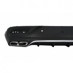 Rear Diffuser with Exhaust Muffler Tips suitable for Mercedes GLE Coupe C292 Sport Line (2015-2019) Chrome Edition GLE63 Design