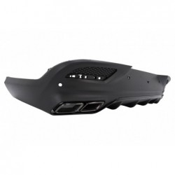 Rear Diffuser with Exhaust Muffler Tips suitable for Mercedes GLE Coupe C292 Sport Line (2015-2019) Night Package GLE63 Design