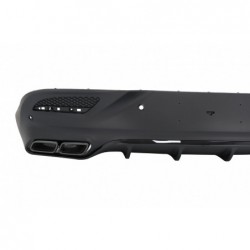 Rear Diffuser with Exhaust Muffler Tips suitable for Mercedes GLE Coupe C292 Sport Line (2015-2019) Night Package GLE63 Design