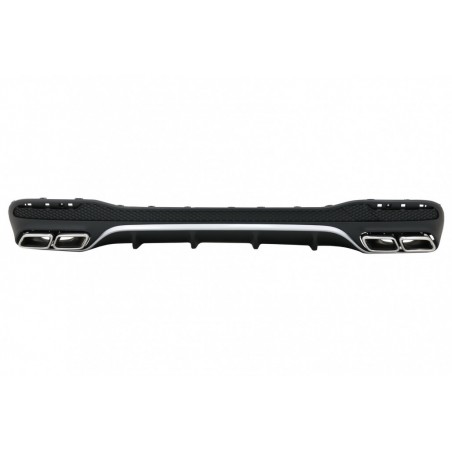 Rear Diffuser with Exhaust Muffler Tips suitable for Mercedes GLE W166 SUV Sport Line (2015-2018)