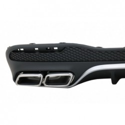 Rear Diffuser with Exhaust Muffler Tips suitable for Mercedes GLE W166 SUV Sport Line (2015-2018)
