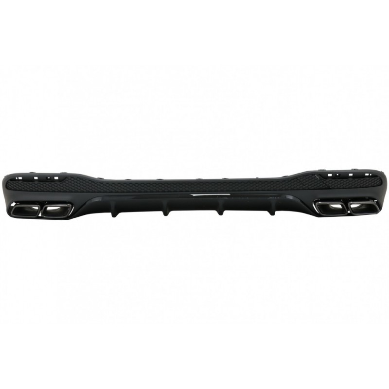 Rear Diffuser with Exhaust Muffler Tips suitable for Mercedes GLE W166 SUV Sport Line (2015-2018) Night Package