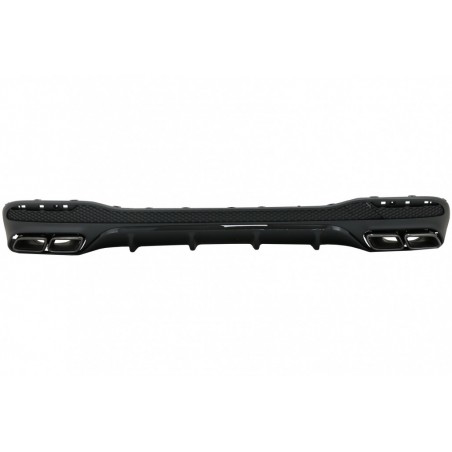 Rear Diffuser with Exhaust Muffler Tips suitable for Mercedes GLE W166 SUV Sport Line (2015-2018) Night Package