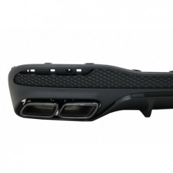 Rear Diffuser with Exhaust Muffler Tips suitable for Mercedes GLE W166 SUV Sport Line (2015-2018) Night Package