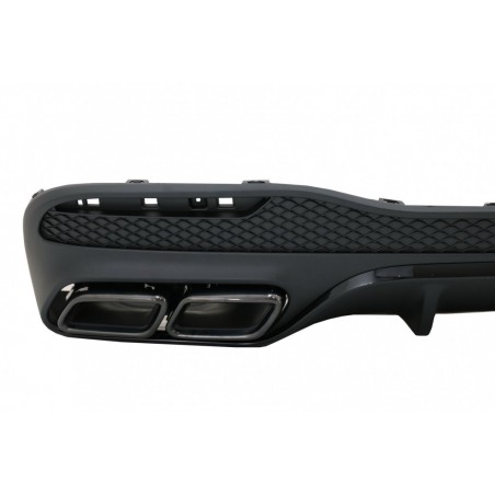 Rear Diffuser with Exhaust Muffler Tips suitable for Mercedes GLE W166 SUV Sport Line (2015-2018) Night Package