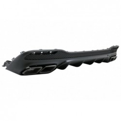 Rear Diffuser with Exhaust Muffler Tips suitable for Mercedes GLE W166 SUV Sport Line (2015-2018) Night Package