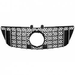Central Front Grille suitable for Mercedes ML W164 Facelift (07.2008-2011) GT-R Panamericana Design Black Chrome
