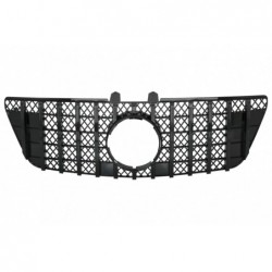 Central Front Grille suitable for Mercedes ML W164 Facelift (07.2008-2011) GT-R Panamericana Design Black