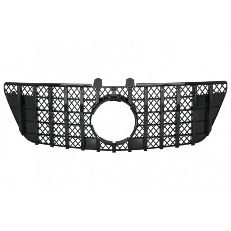 Central Front Grille suitable for Mercedes ML W164 Facelift (07.2008-2011) GT-R Panamericana Design Black