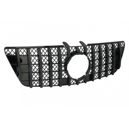 Central Front Grille suitable for Mercedes ML W164 Facelift (07.2008-2011) GT-R Panamericana Design Black