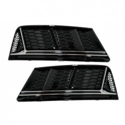 Bumper Lower Grille Covers Side Grilles suitable for Audi A4 B9 Sedan Avant (2016-2018) RS4 Design Chromed Edition