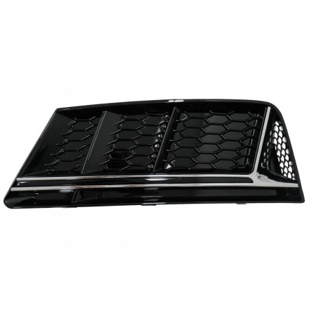 Bumper Lower Grille Covers Side Grilles suitable for Audi A4 B9 Sedan Avant (2016-2018) RS4 Design Chromed Edition