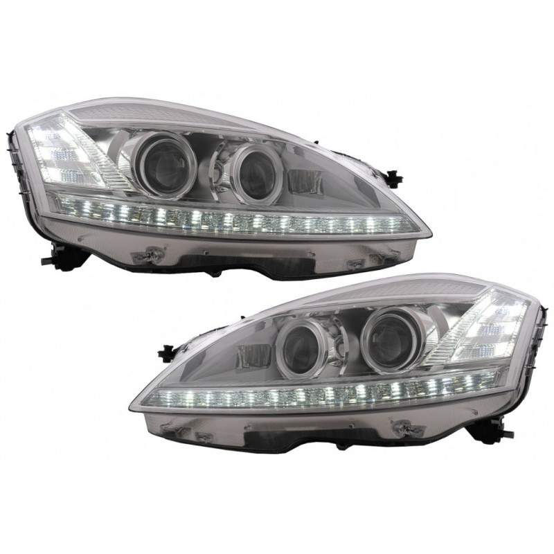 LED priekiniai žibintai tinka Mercedes S-Class W221 (2005-2009) Facelift Look LHD