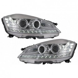 LED Headlights suitable for Mercedes S-Class W221 (2005-2009) Facelift Look with Sequential Dynamic Turning Lights