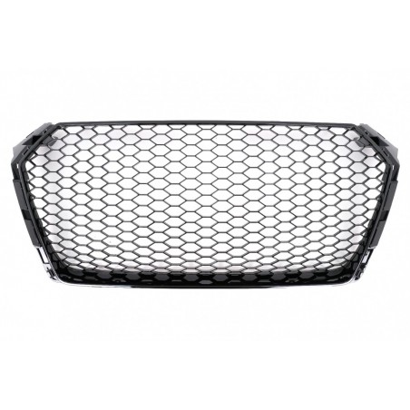 Priekinės grotelės tinka Audi A4 B9 8W (2016-2018) Sedan Avant RS Design Glossy Black