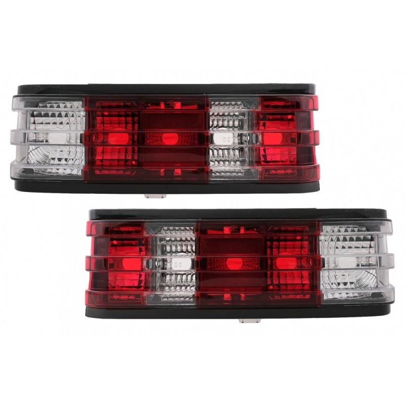 Galiniai žibintai tinka Mercedes W201 190 (12.1982-05.1993) Red White Clear