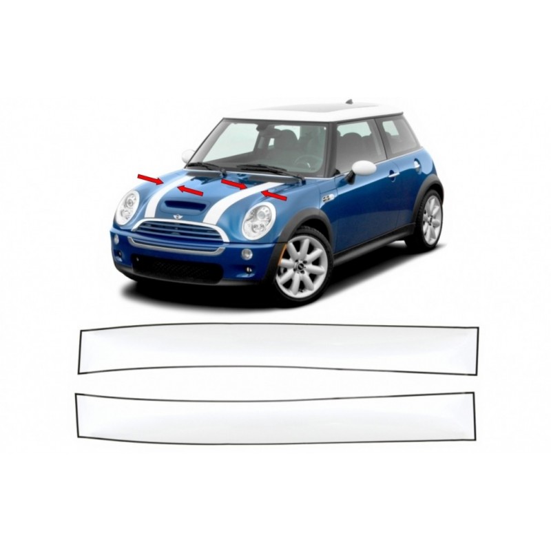 Lipduko rinkinys Vinilinis juodas baltas gaubto viršutinis gaubtas tinka MINI R50 R52 R53 R56 R57 Clubman R55 (2001-2017) Aukšči