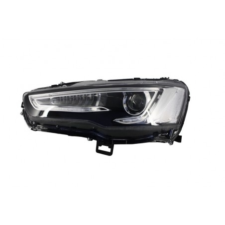 Priekiniai žibintai LED DRL tinka MITSUBISHI Lancer (2007-2017) dviejų projektorių dinaminiam nuosekliam signalui