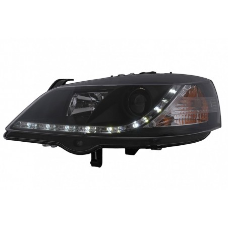 LED DRL Headlights suitable for Opel Astra G (09.1997-02.2004) Black