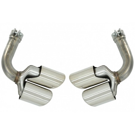 Exhaust Muffler Tips Quad suitable for Porsche Cayenne 9Y0 SUV 3.0 (2018-up) Upgrade to Cayenne S Chrome