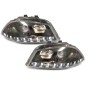 DAYLINE Headlights LED suitable for Seat Ibiza 6L (04.2002-2008) DRL Black