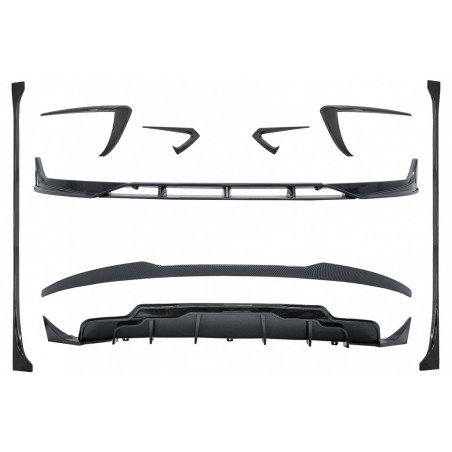 Aero Body Kit Extension suitable for Tesla Model 3 (2017-up) Carbon Look