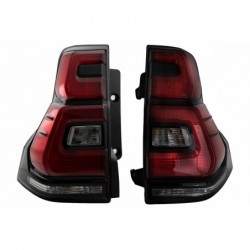Taillights LED suitable for Toyota Land Cruiser FJ150 Prado (2010-2018) Red Clear Light Bar (2018+) Design