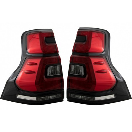 Taillights LED suitable for Toyota Land Cruiser FJ150 Prado (2010-2018) Red Clear Light Bar (2018+) Design