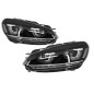 Headlights suitable for VW Golf 6 VI (2008-2013) Golf 7 3D LED DRL U-Design LED Flowing Turning Light Chrome