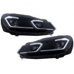 LED Headlights suitable for VW Golf 6 VI (2008-2013) With Facelift G7.5 Look Silver Flowing Dynamic Sequential Turning Lights