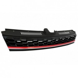 Central Badgeless Grille suitable for VW Golf 7.5 VII Facelift (2017-up) GTI Design Red And Chrome