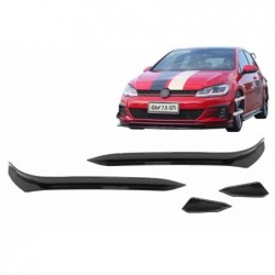 Front Bumper Side Fins Flaps suitable for VW Golf 7.5 GTI 5G Hatchback (2017-2020) Carbon Look