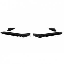 Front Bumper Side Fins Flaps suitable for VW Golf 7.5 5G R Hatchback (2017-2020) Piano Black