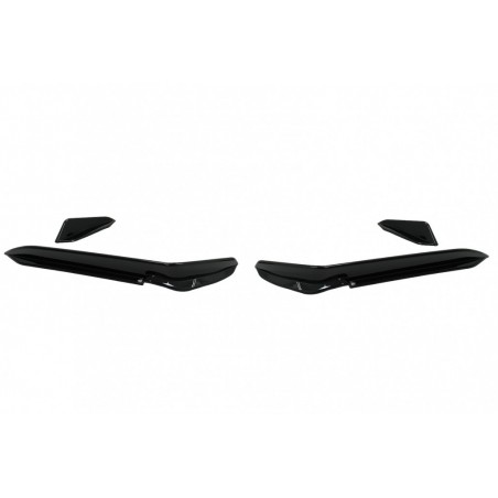 Front Bumper Side Fins Flaps suitable for VW Golf 7.5 5G R Hatchback (2017-2020) Piano Black