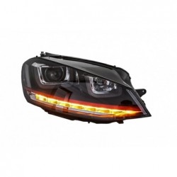 Headlights 3D LED DRL suitable for VW Golf 7 VII (2012-2017) RED R20 GTI Look LED Flowing Turning Lights