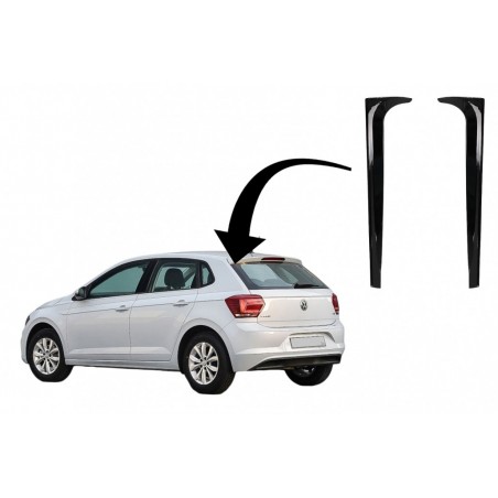 Trunk Rear Window Fin Spoiler suitable for VW Polo AW MK6 (2018-up) Piano Black