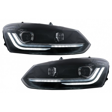 LED Headlights suitable for VW Polo Mk5 6R 6C (2010-2017) Dynamic Sequential Turning Light