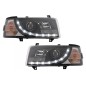 LED DRL priekiniai žibintai tinkami VW Transporter T4 (1990-2003) Juodi