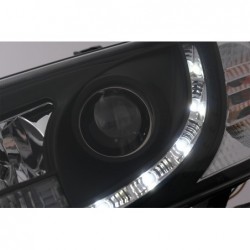 LED DRL priekiniai žibintai tinkami VW Transporter T4 (1990-2003) Juodi