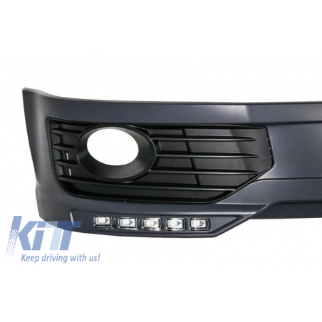 Priekinio buferio spoileris tinka VW Transporter Multivan Caravelle T5 T5.1 Facelift (2010-2015) Sportline Design LED DRL