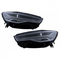 Pilnai LED priekiniai žibintai tinka Audi A6 4G C7 (2011-2018) Facelift Matrix Design Sequential Dynamic Posing Lights