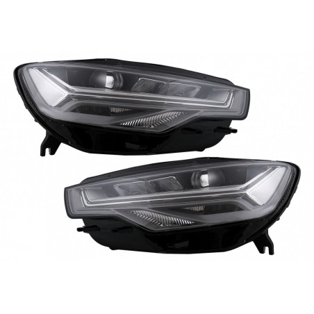 Pilnai LED priekiniai žibintai tinka Audi A6 4G (2011-2014) Facelift Design konvertavimas iš Xenon į LED