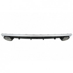 Rear Bumper Valance Diffuser and Exhaust Tips suitable for Audi A6 4G C7 Facelift (2015-2018) RS6 Design