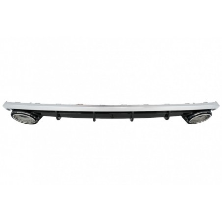 Rear Bumper Valance Diffuser and Exhaust Tips suitable for Audi A6 4G C7 Facelift (2015-2018) RS6 Design
