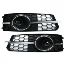 Bumper Lower Grille ACC Covers Side Grilles suitable for Audi A6 C7 4G S Line Facelift (2015-2018) Chrome Edition