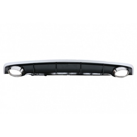 Rear Bumper Valance Diffuser with Exhaust Tips suitable for Audi A7 4G Facelift (2015-up) RS7 Design only for S7 S-Line